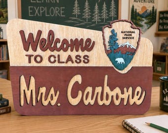 Personalized Teacher National Park Sign: Classroom Decor