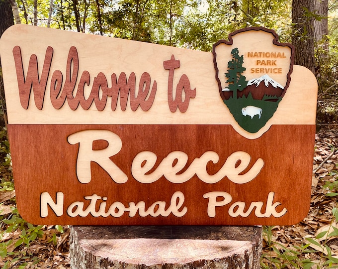 Personalized National Park Sign: Custom Camp Sign, Baby Shower Decor