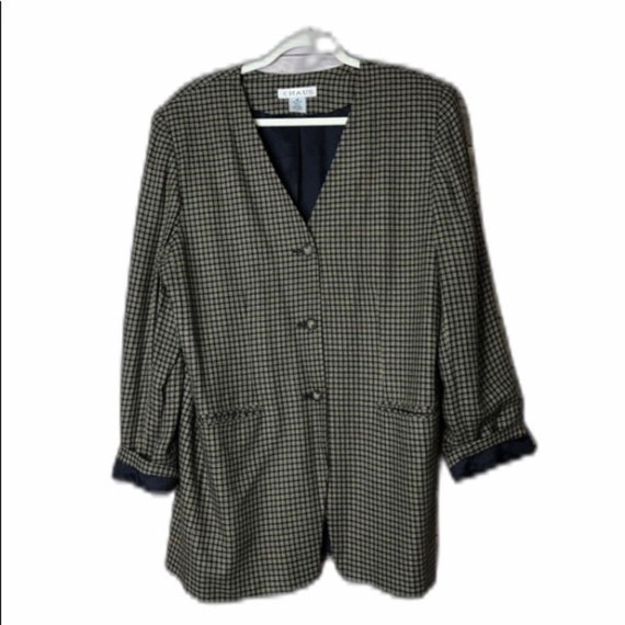 Chaus Oversized Plaid Design Blazer 16