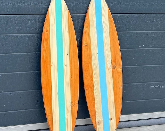 Wooden Vintage Surfboard 180 cm Coastal Room Decor  wall art