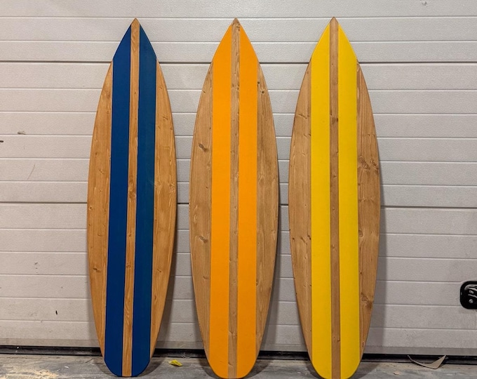 Wooden Custom Decorative Surfboard for cafe bar menu | Business stand event | Resort sign | Beach shower base | Coastal home interior