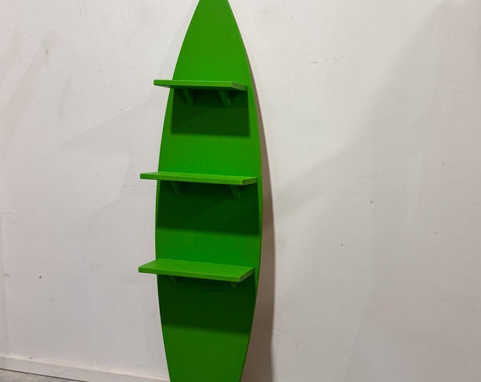 Decorative Surfboard Book Shelf in Ocean Accents in Jungle Green