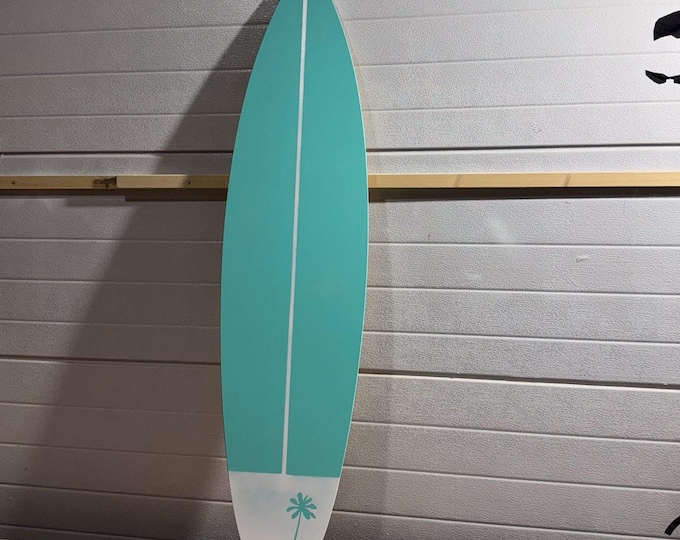 Wooden decorative mint surfboard 180 cm | Coastal Room Home Decor Wall Art vintage | surfbrett wanddeko