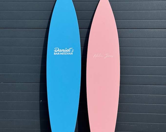 Custom Surfboard Wall Art – Personalized Beach House Decor, Event Sign, Surf Gift