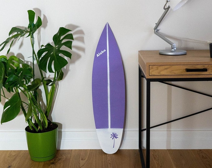 Wooden purple Surfboard Decor 1 meter Wall Art