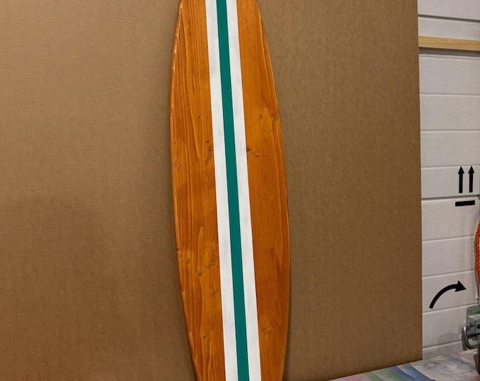 Wooden Vintage Surfboard 180 cm Wall Art | Coastal Room Decor | Surfbett Wanddeko