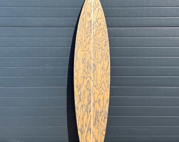 Decorative Wooden Surfboard Wall Art – Sottsass Yellow Veneer – Modern Coastal Decor