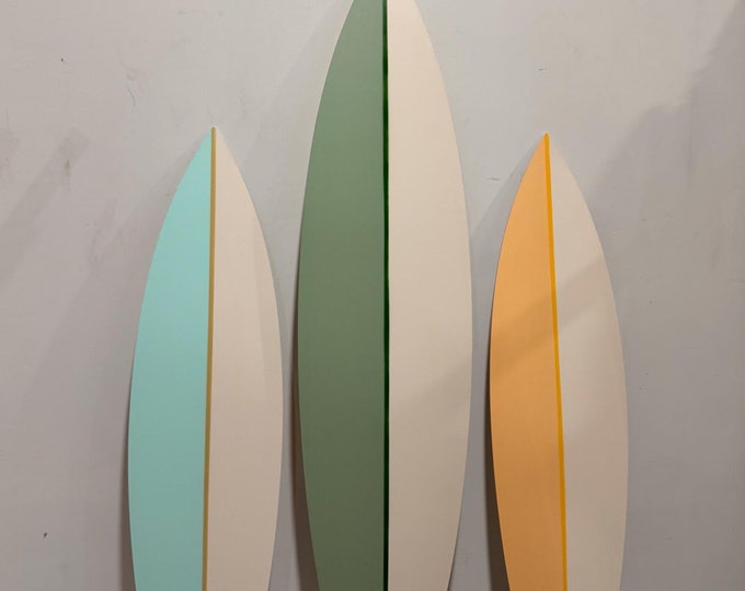 Custom Wooden Surfboards in Vibrant Colors | Personalized Engravings for Gifts & Home Decor in Boho Style