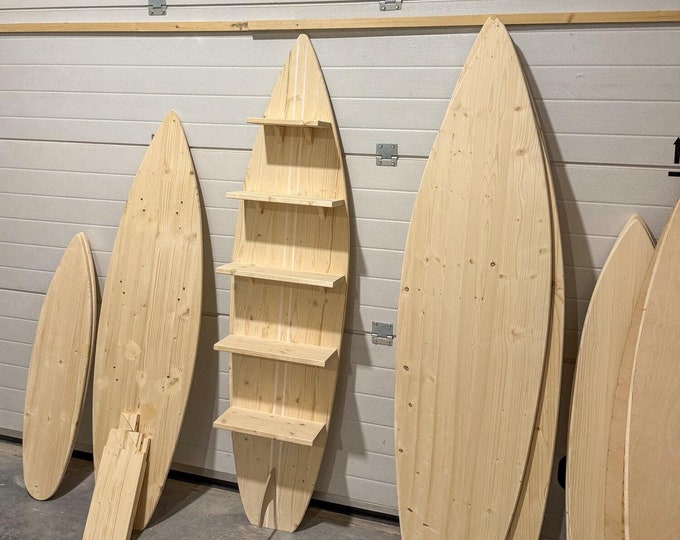 Decorative Surfboard Shelf Book Storage Vinyl Stand Surfbrett deko