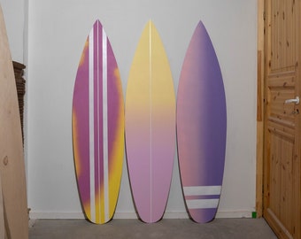 Wooden Surfboard Wall Art Gradient Decor