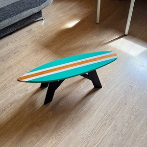 Surfboard Coffee Table Furniture for beachy Coastal home Room Decor
