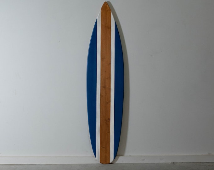 Wooden Vintage Surfboard Decor Navy Blue Wall art