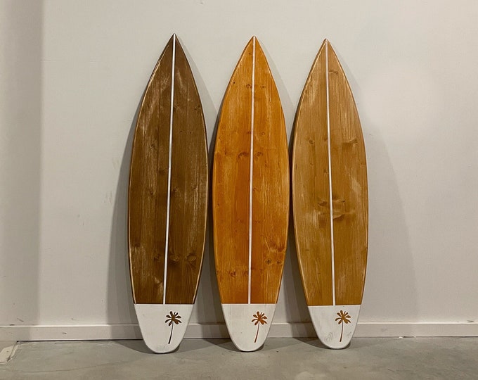 Wooden Vintage Decorative Surfboard Wall art surfbrett deko planche de surf beachy room decor