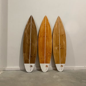 Houten vintage decoratieve surfplank muurkunst surfbrett deko planche de surf beachy room decor