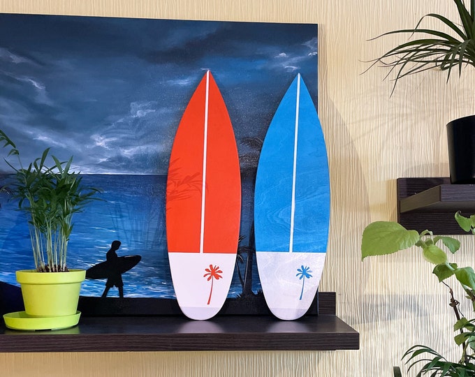 Wooden Mini Surfboard Decor Wall Art