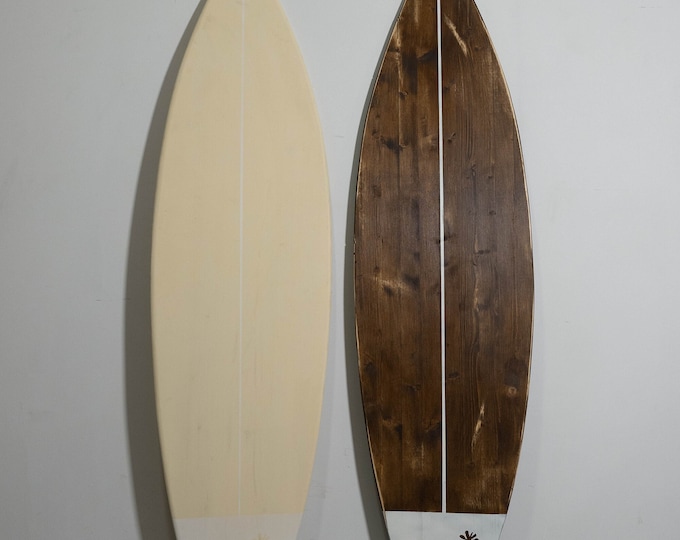 Wooden Vintage Surfboard Wall Decor 180cm | Handmade Coastal Wall Art