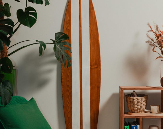 Wooden Vintage Decorative Surfboard Wall Art | Mid Century Vibe Decor