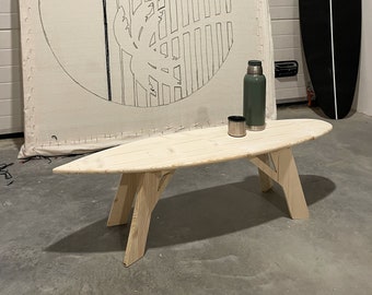 Entryway Surfboard Coffee Table Raw Unfinished