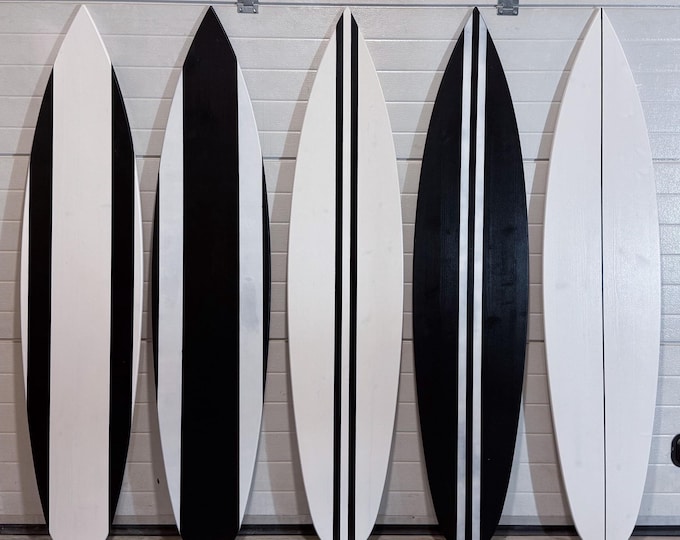 Wooden Black Decorative Surfboard | Coastal Decor | Wall Art | Surfbrett Wanddeko | Wedding Guest Book | Business Event Stand | Beach themed