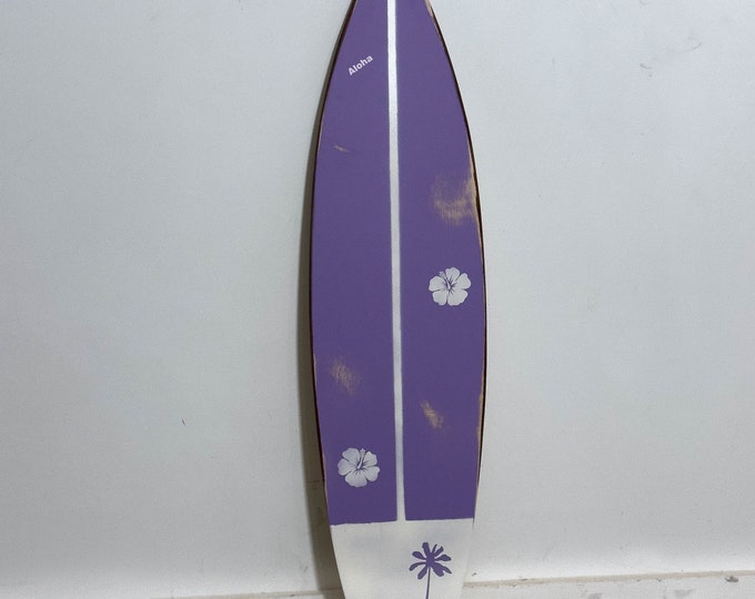 Wooden purple Surfboard Decor 1 meter Wall Art