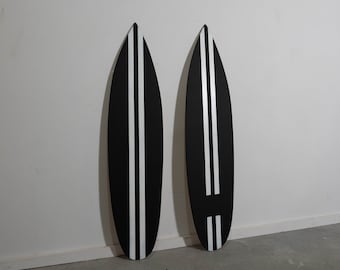Wooden Black Surfboard Wall Art Decor 1 meter