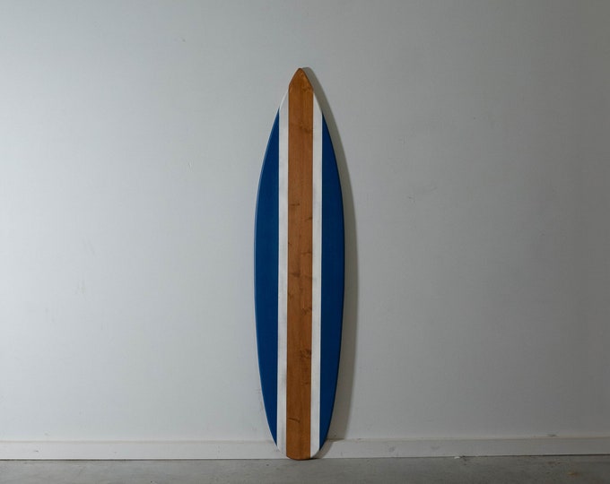 Wooden Vintage Surfboard Decor Navy Blue Wall art