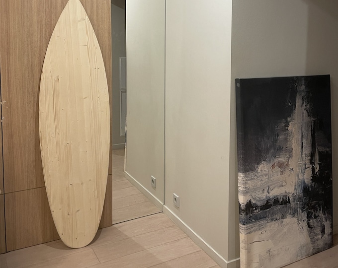 DIY Wooden Surfboard Wall Decor - Raw Canvas for Custom Beach Art Projects