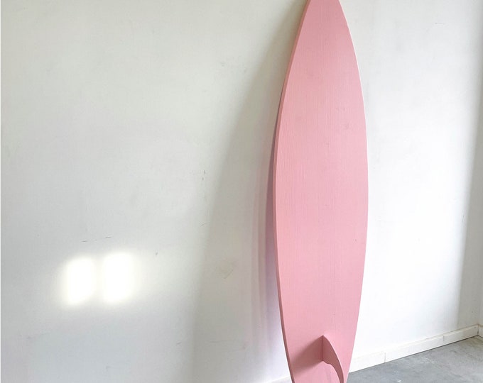 Handcrafted Wooden Decorative Surfboard - Baby Pink Finish | Holz-Deko-Surfbrett | Tabla de Surf Decorativa | Planche de Surf Décorative
