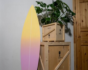 Wooden Surfboard Wall Art Gradient Decor
