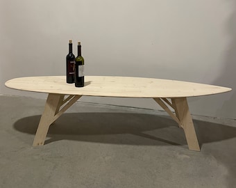 Custom Surfboard Coffee Table for Coastal Room Decor
