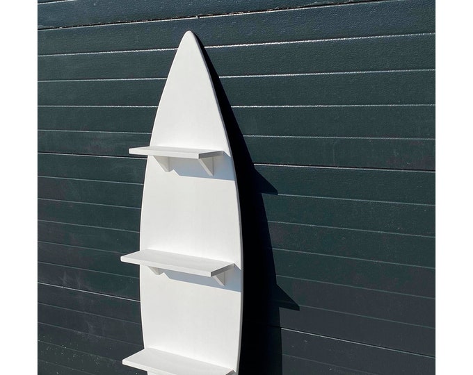 Surfboard Shelf Wall Rack Decor White Stand