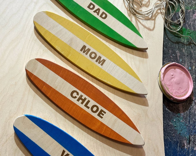 Wooden Mini Surfboard Wall hanging Decor