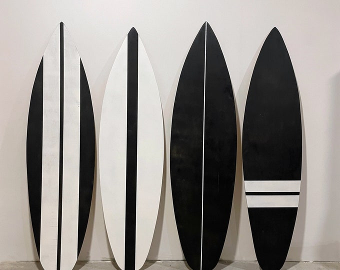 Wooden Black Decorative Surfboard | Wall Art | Coastal Decor | Surfbrett Wanddeko