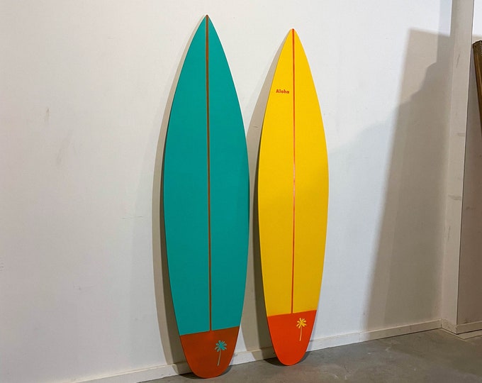Wooden Surfboard Decor 180 cm Vintage Wall Art Planche de Surf Surfbrett Wanddeko
