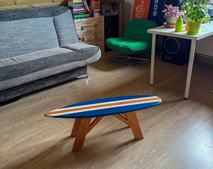 Surfboard Coffee Table Furniture Coastal Room Decor