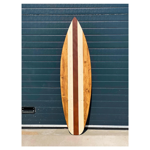 Cuadro decorativo de madera con tabla de surf vintage de 180 cm