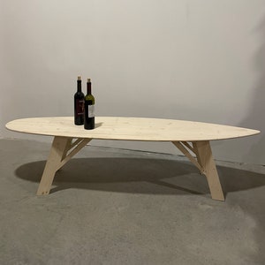 Custom Surfboard Coffee Table for Coastal Room Decor