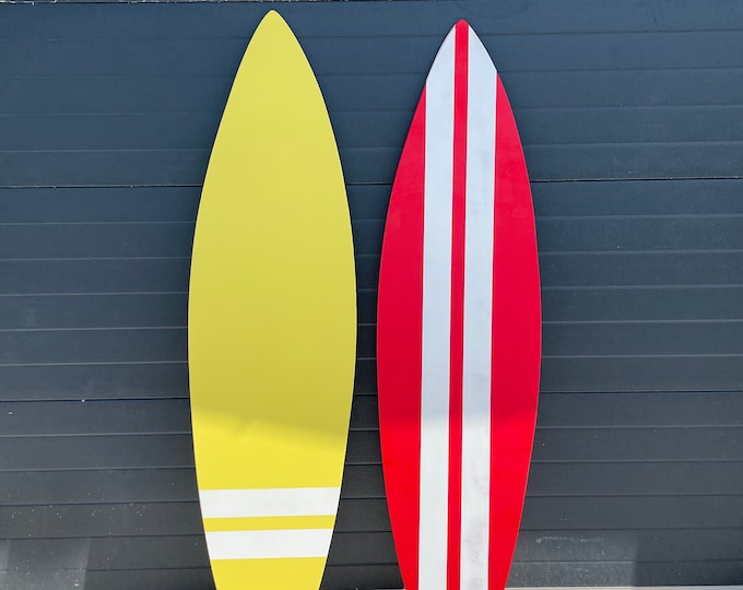 Wooden Surfboard Pastel Decor 180 cm Vintage Wall Art