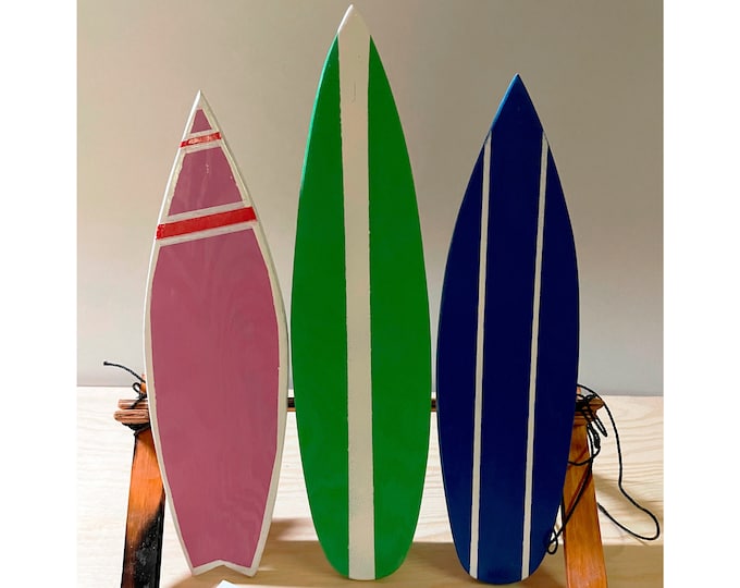 Wooden Mini Surfboard Decor Compositon