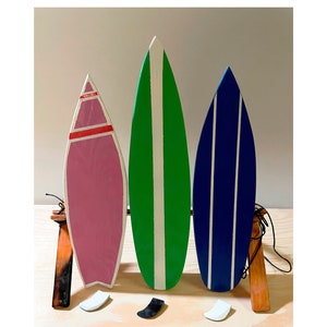 Wooden Mini Surfboard Decor Compositon
