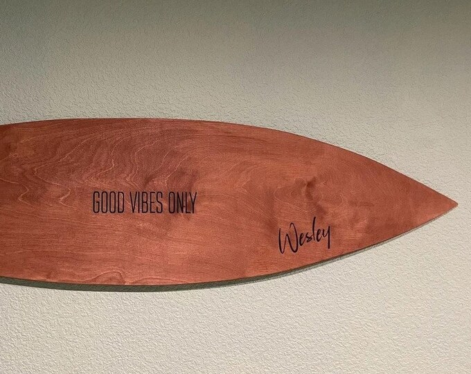 Wooden decorative Surfboard Custom Personalised Gift Home Wall Decor