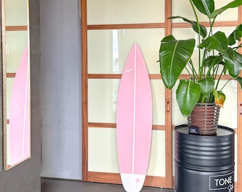 木製装飾ベビーピンクサーフボード 180 cm ヴィンテージウォールアート