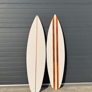 Wooden White Surfboard | Coastal Room Home Decor Wall Art | Surfbett Wanddeko