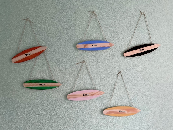 Wooden Mini Surfboard Wall Hanging Decor - Etsy