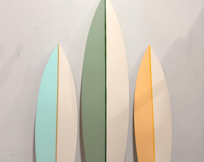 Custom Wooden Surfboard Wall Art: Boho Beach Room Decor