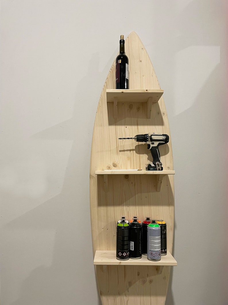 Surfboard Shelf Wall Rack Decor Stand Etsy