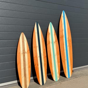 Handcrafted Wooden Decorative Surfboard Wall Art – 1 Meter Vintage Beach Decor Coastal Interior | Surfbrett Wanddeko