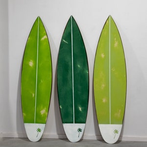 Wooden Vintage Decorative Surfboard Wall art Green Surfbrett deko