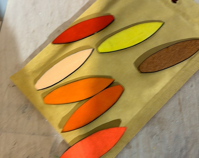 Wooden decorative Mini Surfboard Set for events