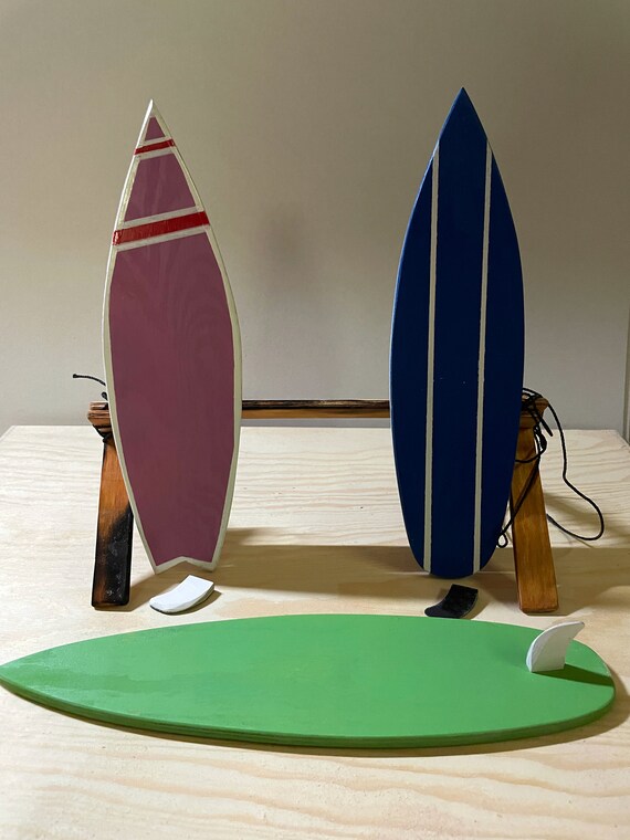 ミニチュアwood.surfboard インテリア Wooden Mini Surfboard Decor Compositon - Etsy